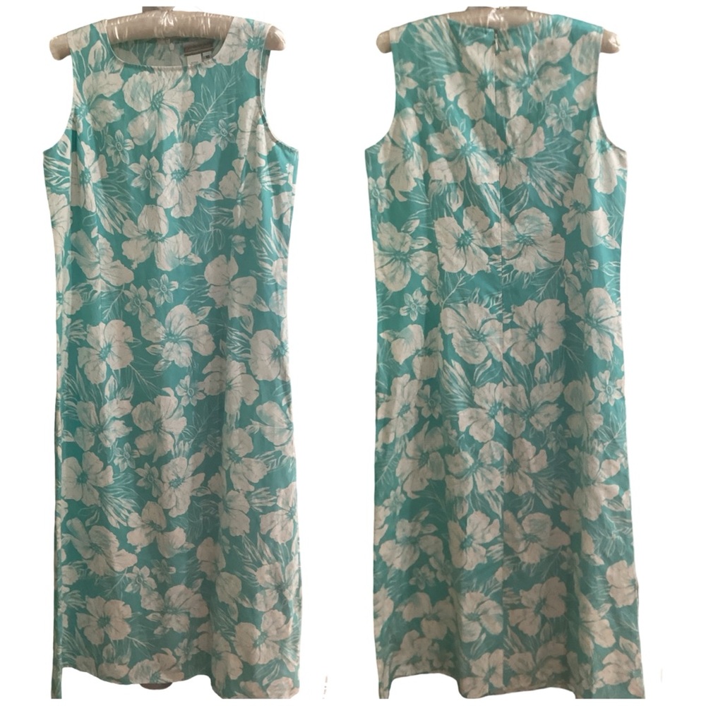 🚨 Coldwater Creek Sleeveless Silk Linen Long Maxi Dress Size…